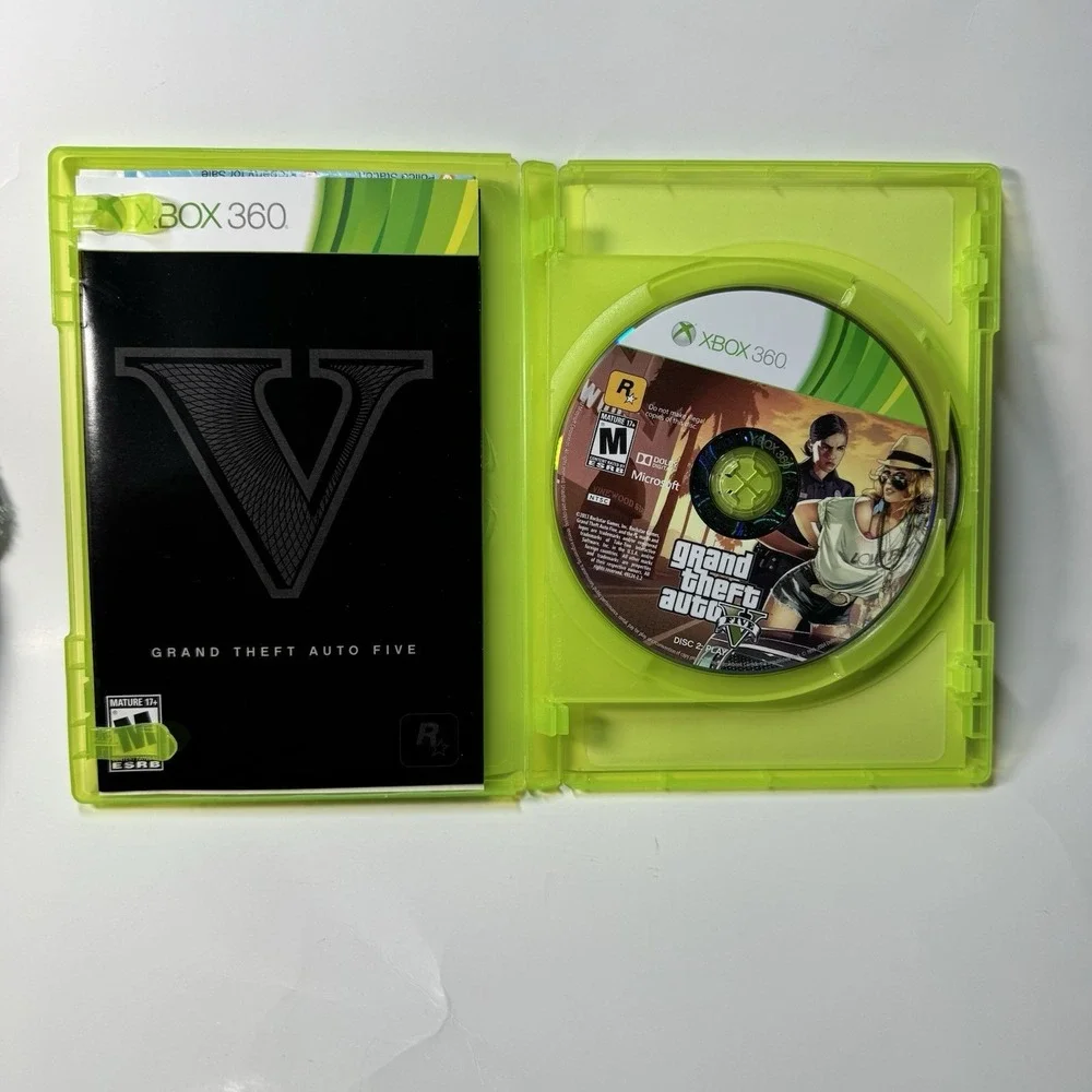 Grand Theft Auto V (Microsoft Xbox 360, 2013) - Complete - Tested - With Map.